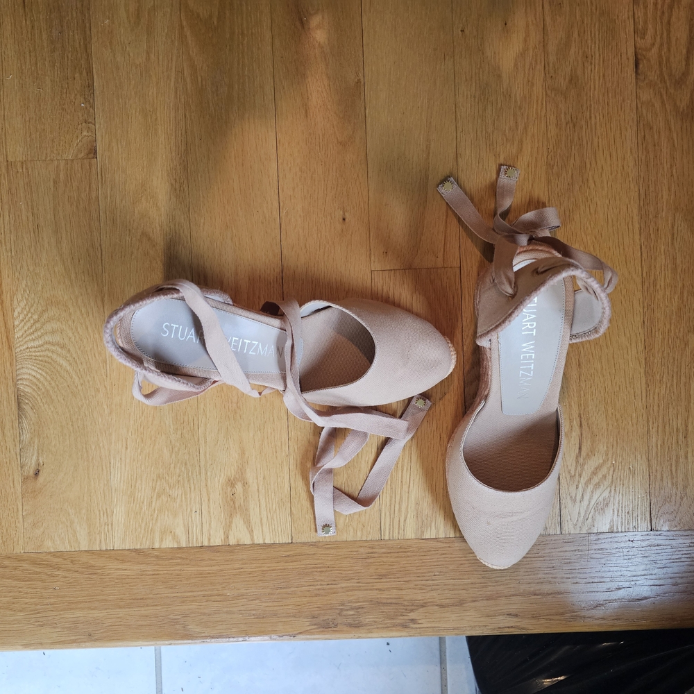 Stuart Weitzman Tan Heels with Ankle Strap